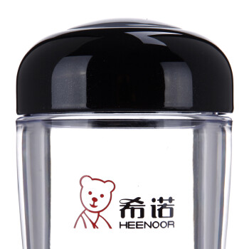 希诺310ml隔热PC杯 抗摔塑料杯 水杯子XN-8033黑色