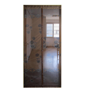 
                                        如诺 免穿磁条鸟扣磁性软体纱门帘 加密防蚊门帘纱窗门帘 咖啡色90cm*210cm                