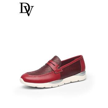 de verli 红色蛇纹牛皮休闲单鞋 红色 40
