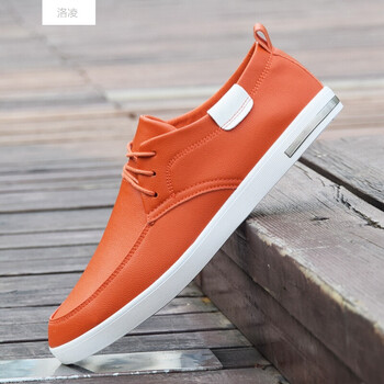 潮牌板鞋男 日常休闲鞋子透气学生小白鞋鞋鞋 男 亿昌f7061桔色 c款