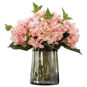 加州绣球袖口餐桌花瓶花艺套装欧式绢花绣球花假花插花仿真花 6枝白色