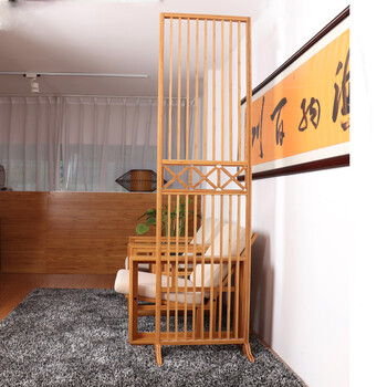 竹中竹 竹屏风隔断新中式屏风客厅玄关镂空移动折叠屏风现代简约办公