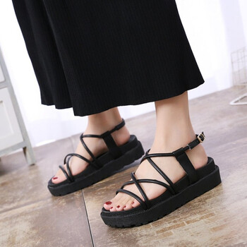 夏季少女孩韩版休闲平底防滑凉鞋11初中学生大童15岁新款公主鞋 黑色