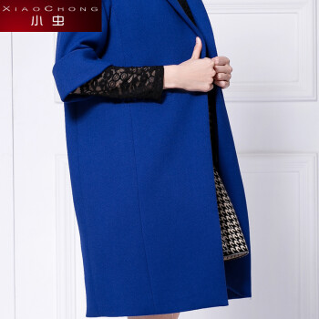 
                                        小虫秋季女装优雅加厚中袖时尚实穿中长款蓝色外套女 蓝色 XS                