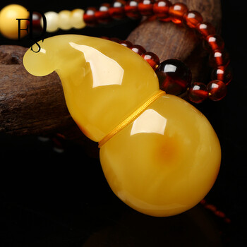 法蝶莎/fadiesha蜜蜡吊坠女 天然蜜蜡项链 波罗的海琥珀满蜜葫芦 女款