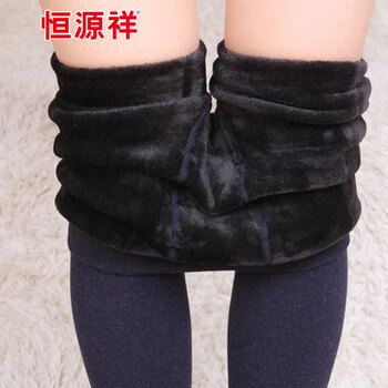 
                                                            恒源祥加绒加厚打底裤袜女秋冬季女士外穿裤子修身显瘦保暖连裤袜 黑色 正常款350g                