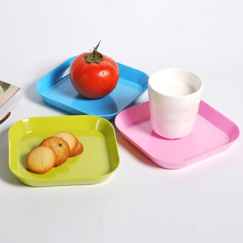 儿园零食盘小吃点心盘小碟子防摔塑料吐骨碟盘子小托盘迷你 蓝色