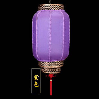 户外防水防晒仿羊皮中式仿古冬瓜宫灯广告装饰茶楼长灯笼 可定制 紫色