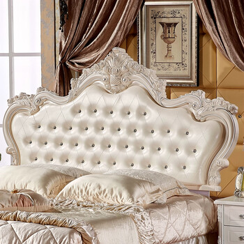 梦卡琳欧式床头板软包床靠背法式床头烤漆公主床头儿童床头板定做婚床