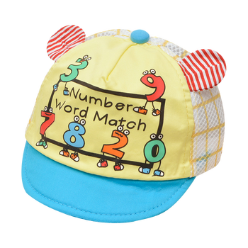 盈泰 宝宝帽子春夏网帽夏季遮阳婴儿帽子卡通儿童帽子 数字大耳朵宝宝