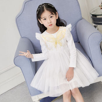 女童洋气裙子韩版田园小清新小学生裙子女舂秋季中大童公主连衣裙