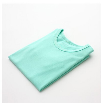 儿童圆领白色打底衫 紧身弹力女童春秋薄款长袖t恤男宝宝上衣 青色 碧