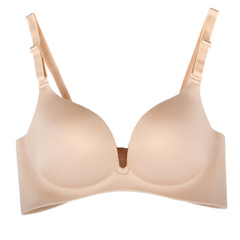 调整型一片式胸罩性感无钢圈光面文胸无痕薄小胸内衣女 简约肤色 70a