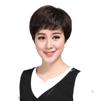 美蝶中老年假发气质蓬松女短发妈妈短卷发透气逼真假发套自然黑 四件套 图片价格品牌报价 京东