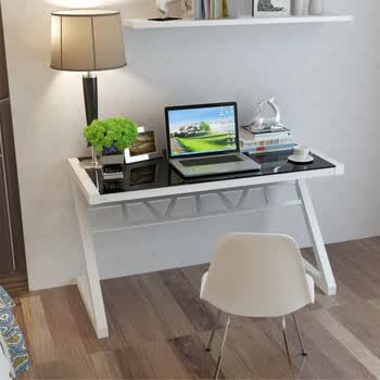简约现代组装钢化玻璃电脑桌台式家用卧室1.
