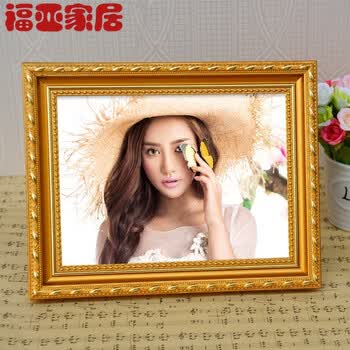 挂墙相框a4摆台7寸5 6 8 10 12 16寸相片架创意儿童画框 新金 12寸