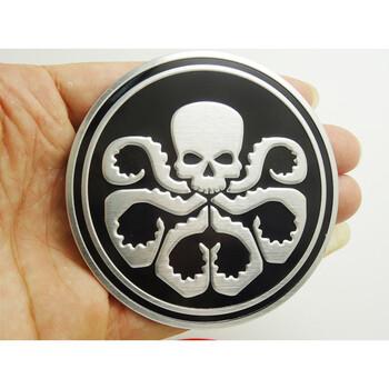 汽车个性复仇者联盟车标九头蛇红骷髅车贴车身贴尾标机头机盖标贴