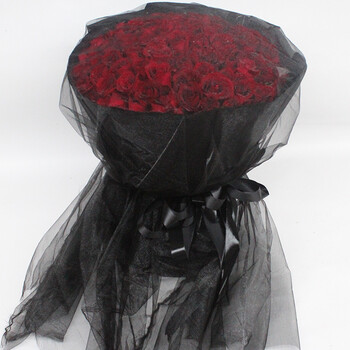 速递99朵玫瑰花束周口漯河信阳南阳洛阳开封平顶山 99朵玫瑰黑纱款