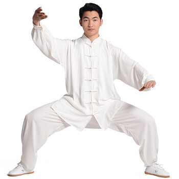 太极服秋冬练功服 白色长袖 s