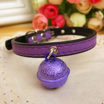 宠物猫咪狗铃铛项圈泰迪贵宾博美脖圈 紫罗兰 紫色 磨砂紫铃 s-小型