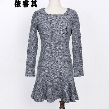 依睿其2015新款秋装韩版修身毛呢连衣裙女显瘦淑女呢子打底裙 slyy1501 图片色 S