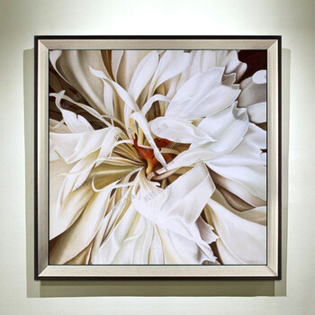 客厅装饰画植物白雅花卉现代简约抽象壁画手绘餐厅油画zn274 zn274(n2