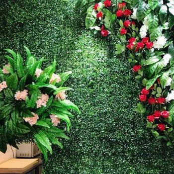仿真植物墙绿植墙前台背景墙婚庆花墙尤加利植物墙室内墙面绿植 米兰