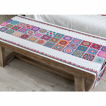 茶几桌布布艺长方形餐桌电视柜盖布巾客厅棉麻小清茶几垫 土耳其拼布