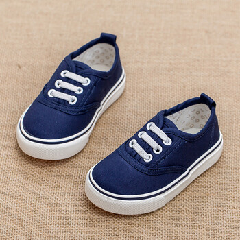 儿童帆布鞋男童女童鞋懒人鞋球鞋宝宝布鞋板鞋 蓝色5109 32码-内长19.