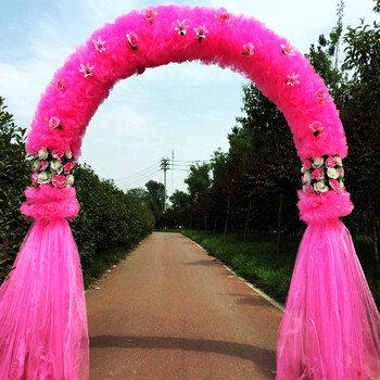 婚庆绢花拱门花门开业喜庆绢花拱门雪纱花门花架开业拱门喜庆花架