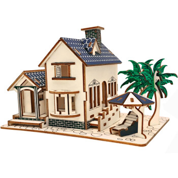 SUMUZU立体拼图馨联中国世界建筑木质手工木制拼图仿真模型儿童拼装玩具 海景别墅