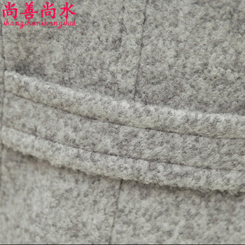 尚善尚水秋冬小香风毛呢外套女中长款韩版时尚修身双排两粒扣学院风翻领加厚呢子大衣潮 1018酒红色 M