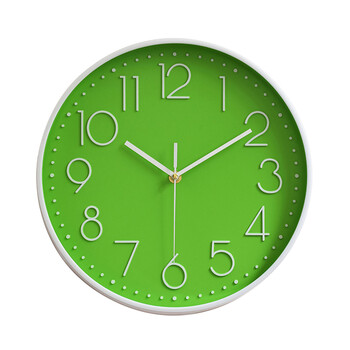 北欧创意时钟客厅现代装饰表3d立体简约免打孔超静音家用挂钟 绿色 12