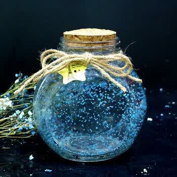 夜光许愿瓶荧光星空瓶玻璃瓶漂流瓶幸运星瓶星星瓶发光瓶生日礼物