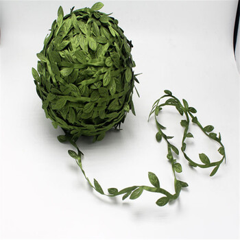 diy花枝小浆果手环头环制作手仿真花环配件材料包 20米军绿色布条绿叶