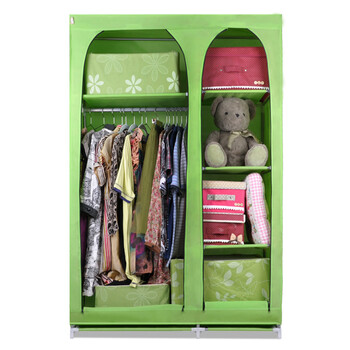 旺家星 简易布衣柜 大号加固折叠组合衣柜衣橱 w1323x 绿色