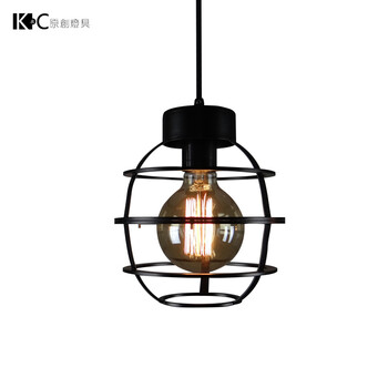 KC灯具 loft复古铁艺 吊灯 咖啡馆酒吧LOFT餐厅书房客厅灯  装饰灯 含95龙须灯泡