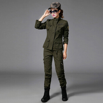 ectic 春季新款军装女户外工作服修身作训服两件套特种兵军迷迷彩服