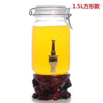 
                                                                                志方益铁扣小号玻璃密封泡酒瓶带龙头家用密封储酒罐自酿葡萄酒青梅酿酒缸 1.8升圆形款带龙头带底座                