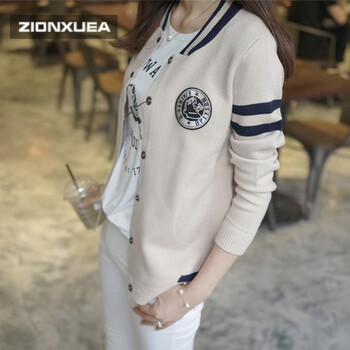 ZIONXUEA 新款时尚棒球服短外套女 气质显瘦大码短外套女 花色D M