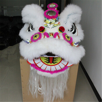 灯光狮羊毛南狮舞狮道具南狮醒狮舞龙舞狮道具佛山狮 白色