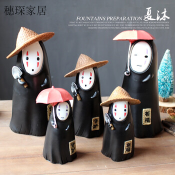 zakka 杂货 日式 无脸男 祈福装饰小摆件 桌面书柜客厅 摆设道具 无脸