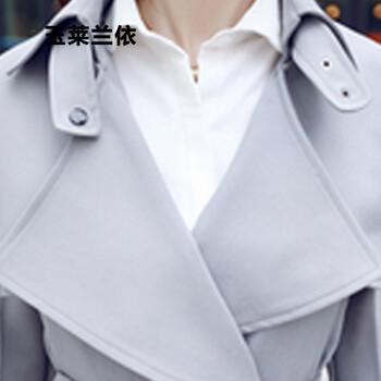 玉莱兰依2015冬季新款风衣女装韩版中长款外装 1505款 藏青色 L