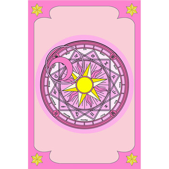 魔法阵地毯魔卡少女樱宿舍寝室拍照电脑椅方形地毯sn2591 库洛牌-粉彩