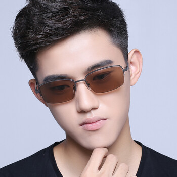 清晰男士水晶石头茶色平光眼镜