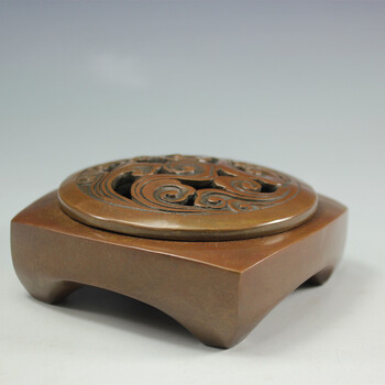 青骢马 黄铜仿紫铜吉祥纹香炉 手工錾刻薰炉家居香道古玩【图片 价格 