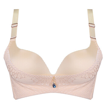 北极绒 性感蕾丝刺绣内衣胸罩舒适无钢圈聚拢文胸胸罩 肤色 70b
