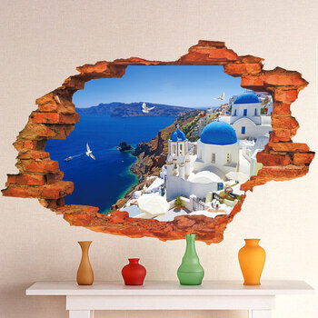 3d立体创意壁画贴纸自粘客厅卧室墙上装饰餐厅墙壁贴画可移除墙贴 f