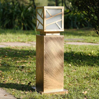 草坪灯防水草地灯方形欧式复古庭院灯花园纯铝户外景观灯公园路灯 yy