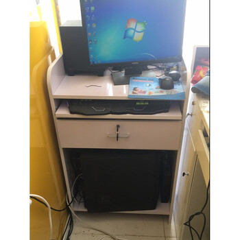 简约台式电脑桌时尚收银台服装店吧台超市收款台小接待台前台柜台 白